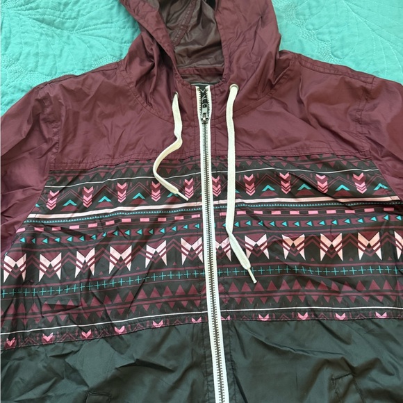 Burgundy Hooded Jacket by Empcyre - Picture 2 of 3